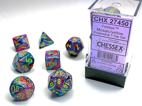 Dice - Chessex - Polyhedral (7pc) - Festive | Event Horizon Hobbies CA