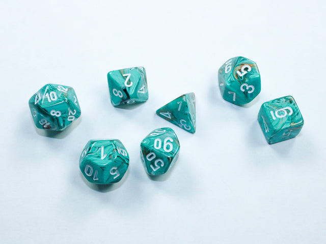 Dice - Chessex - Mini Polyhedral (7pc) - Marble | Event Horizon Hobbies CA