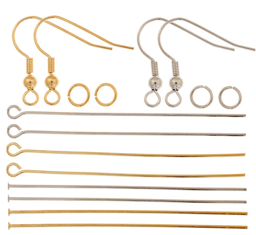 Beading - Earring - Fish Hook - Gold and Silver (2 sets) | Event Horizon Hobbies CA