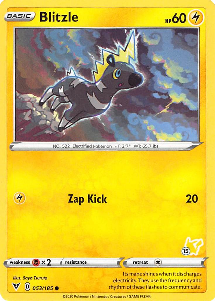 Blitzle (053/185) (Pikachu Stamp #15) [Battle Academy 2022] | Event Horizon Hobbies CA
