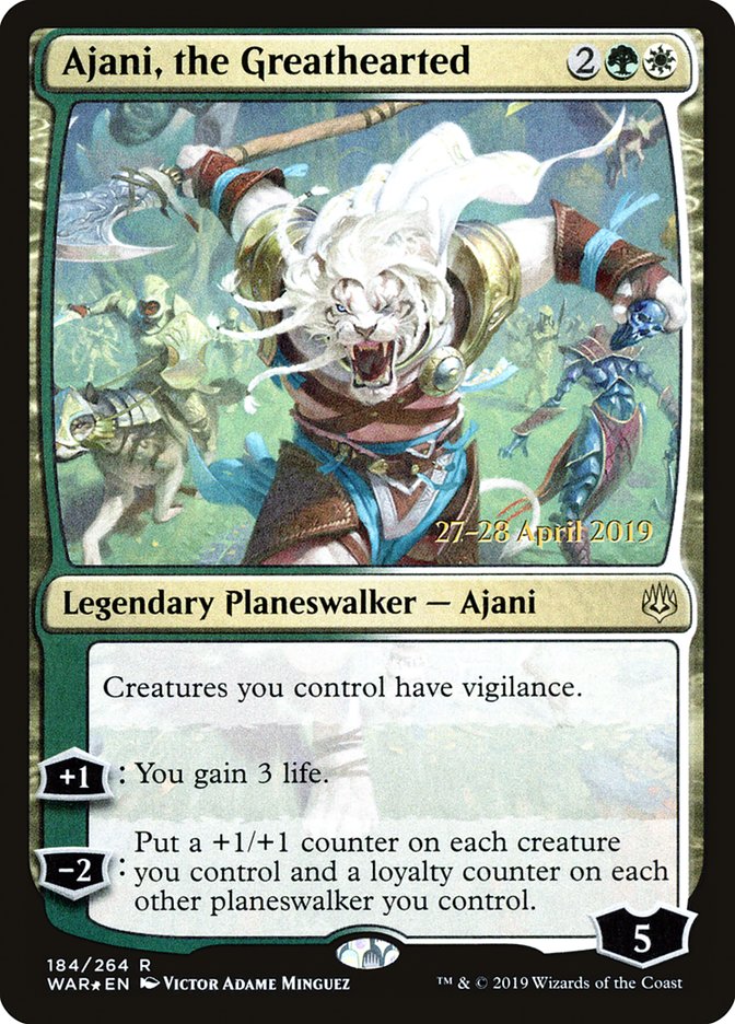 Ajani, the Greathearted  [War of the Spark Prerelease Promos] | Event Horizon Hobbies CA