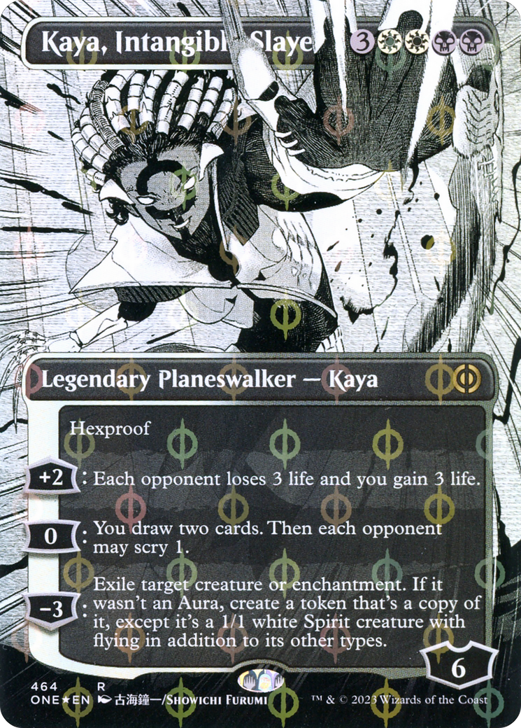 Kaya, Intangible Slayer (Borderless Manga Step-and-Compleat Foil) [Phyrexia: All Will Be One] | Event Horizon Hobbies CA