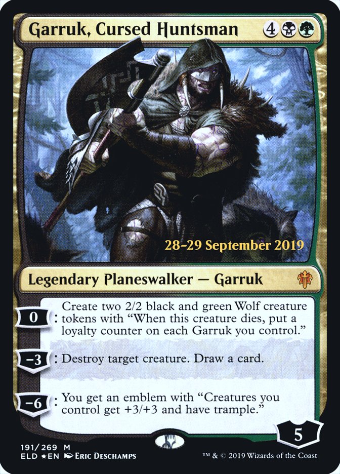 Garruk, Cursed Huntsman  [Throne of Eldraine Prerelease Promos] | Event Horizon Hobbies CA