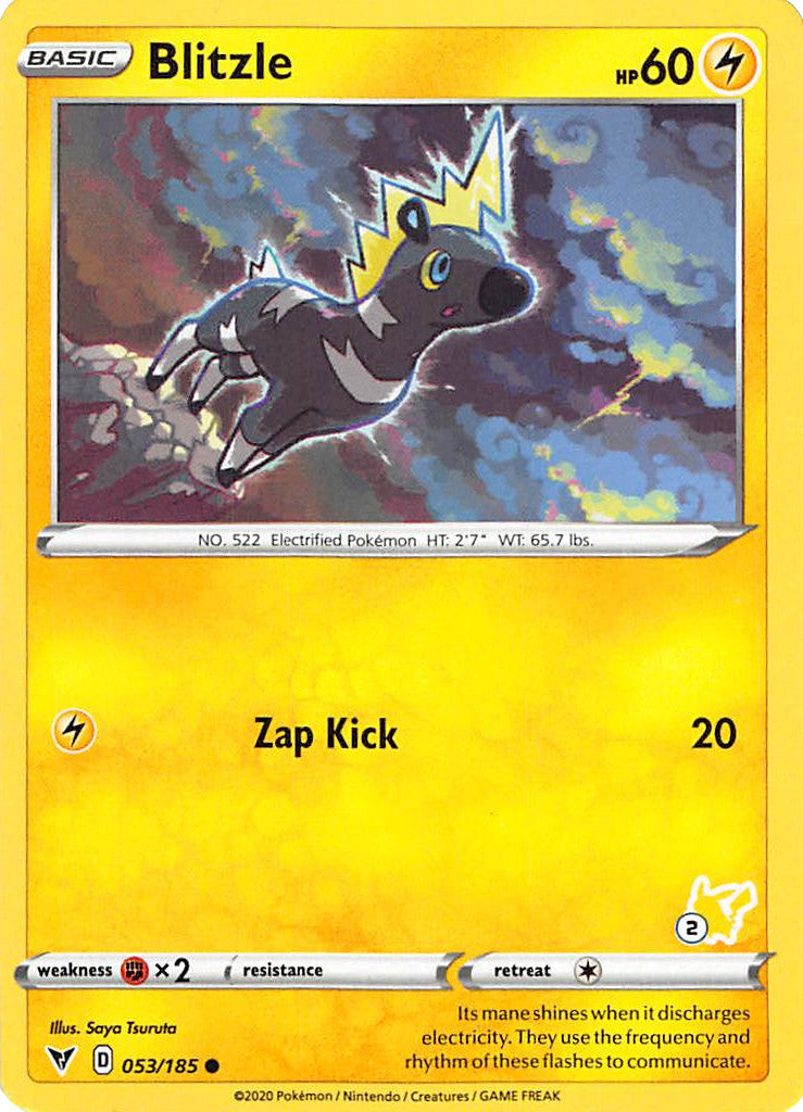 Blitzle (053/185) (Pikachu Stamp #2) [Battle Academy 2022] | Event Horizon Hobbies CA