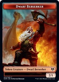 Dwarf Berserker // Emblem - Tyvar Kell Double-sided Token [Kaldheim Tokens] | Event Horizon Hobbies CA