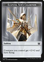 Warrior // Elspeth, Sun's Champion Emblem Double-Sided Token [March of the Machine Commander Tokens] | Event Horizon Hobbies CA