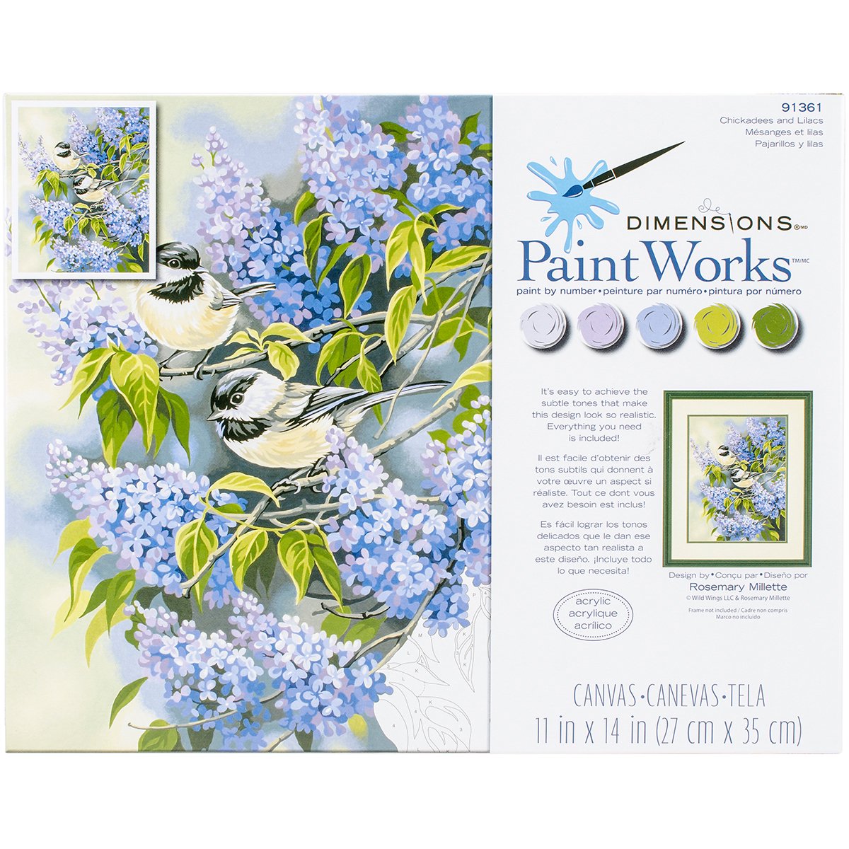 PaintWorks - Paint By Numbers - Chickadees and Lilacs | Event Horizon Hobbies CA