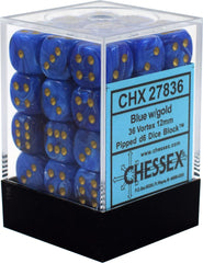 Dice - Chessex - 12mm D6 (36pc) - Vortex | Event Horizon Hobbies CA
