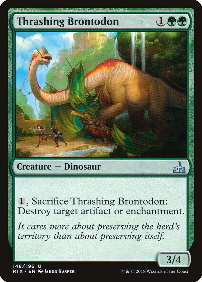 Thrashing Brontodon [Rivals of Ixalan] | Event Horizon Hobbies CA
