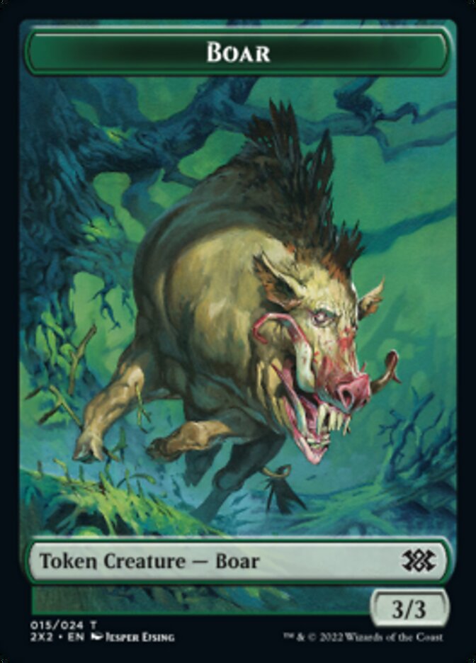 Boar // Monk Double-sided Token [Double Masters 2022 Tokens] | Event Horizon Hobbies CA
