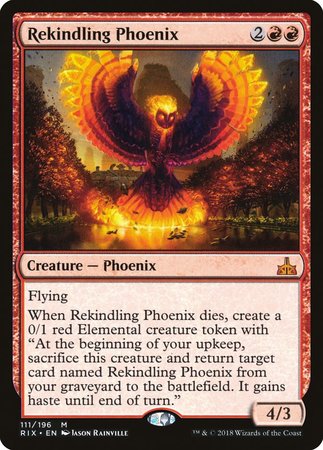 Rekindling Phoenix [Rivals of Ixalan] | Event Horizon Hobbies CA
