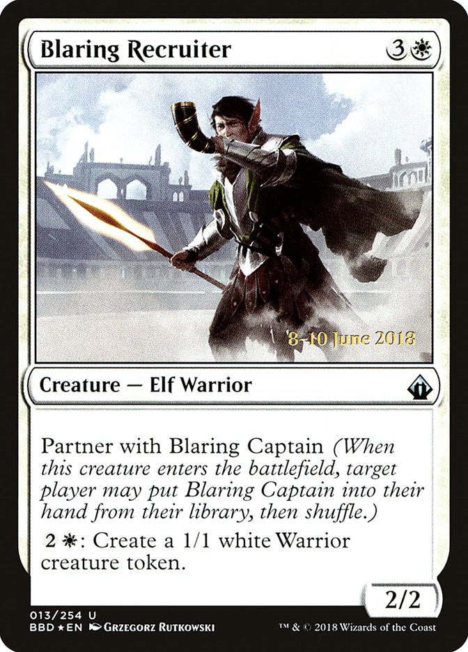 Blaring Recruiter  (Prerelease) [Battlebond Promos] | Event Horizon Hobbies CA