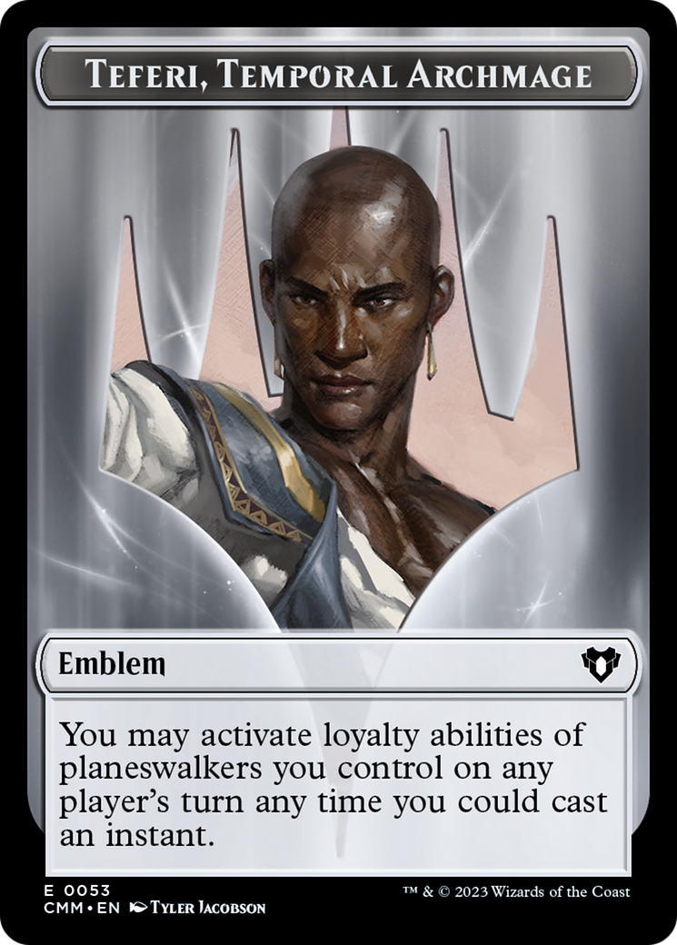 Clue // Emblem - Teferi, Temporal Archmage Double-Sided Token [Commander Masters Tokens] | Event Horizon Hobbies CA