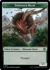 Dinosaur Beast // Dinosaur Double-Sided Token [The Lost Caverns of Ixalan Commander Tokens] | Event Horizon Hobbies CA