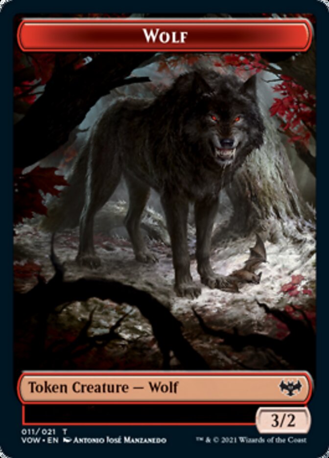 Wolf (011) // Human (010) Double-sided Token [Innistrad: Crimson Vow Tokens] | Event Horizon Hobbies CA