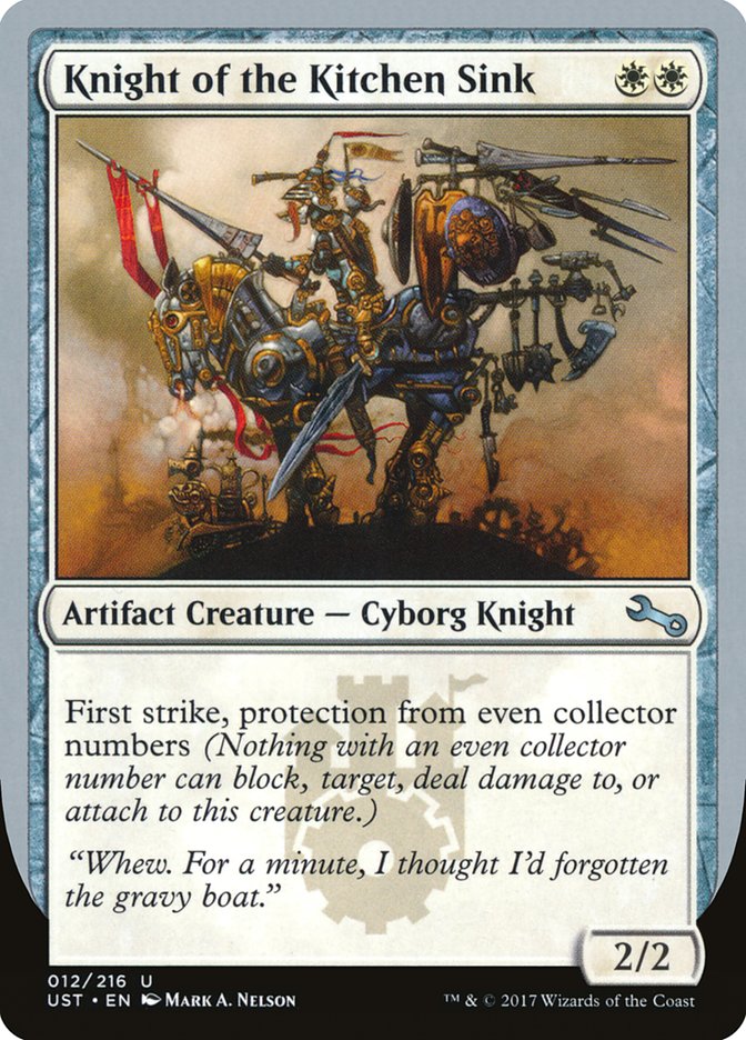 Knight of the Kitchen Sink ("protection from even collector numbers") [Unstable] | Event Horizon Hobbies CA