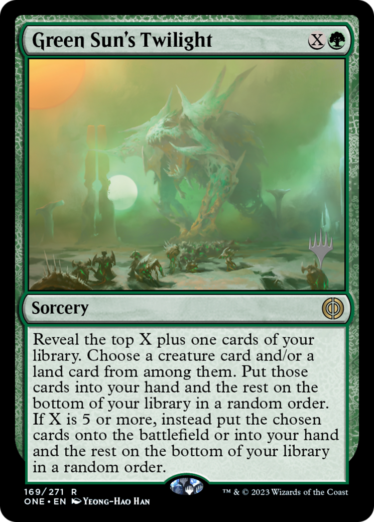 Green Sun's Twilight (Promo Pack) [Phyrexia: All Will Be One Promos] | Event Horizon Hobbies CA