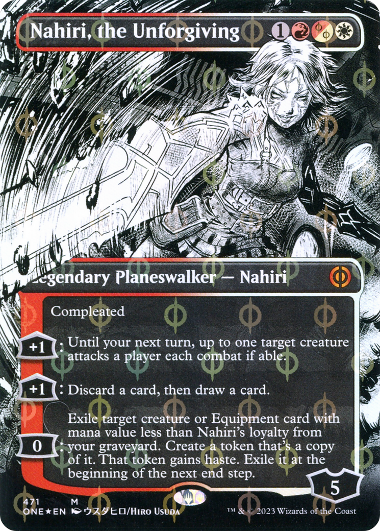 Nahiri, the Unforgiving (Borderless Manga Step-and-Compleat Foil) [Phyrexia: All Will Be One] | Event Horizon Hobbies CA