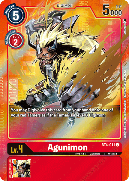 Agunimon [BT4-011] (Alternate Art) [Great Legend] | Event Horizon Hobbies CA