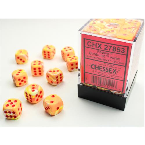 Dice - Chessex - 12mm D6 (36pc) - Festive | Event Horizon Hobbies CA