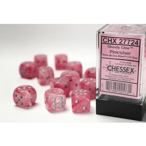 Dice - Chessex - 16mm D6 (12pc) - Ghostly Glow
