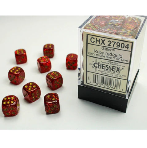 Dice - Chessex - 12mm D6 (36pc) - Glitter
