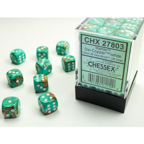 Dice - Chessex - 12mm D6 (36pc) - Marble