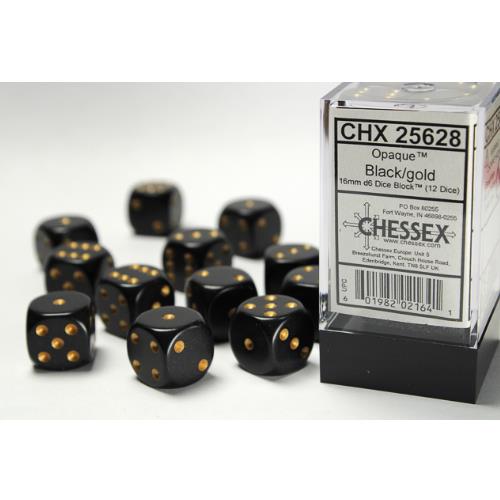 Dice - Chessex - 16mm D6 (12pc) - Opaque