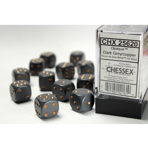 Dice - Chessex - 16mm D6 (12pc) - Opaque