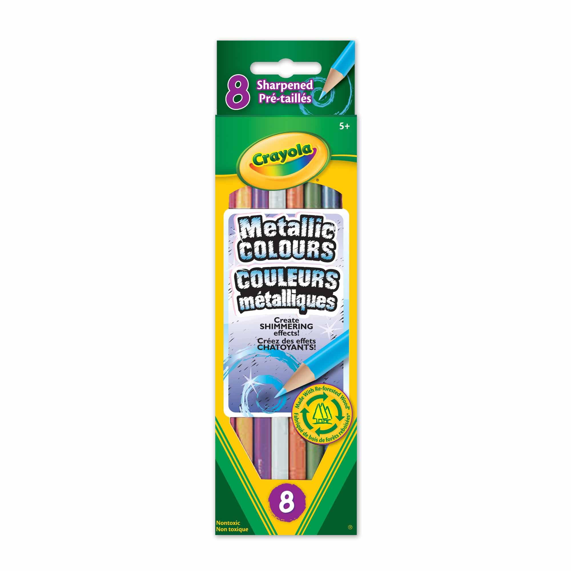 Crayola - Pencil Crayons, 8 Count - Metallic | Event Horizon Hobbies CA