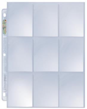 Ultra Pro Toploading 9-Pocket Pages- Platinum for standard sized cards (100)