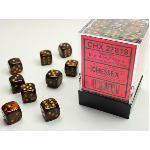 Dice - Chessex -12mm D6 (36pc) - Scarab
