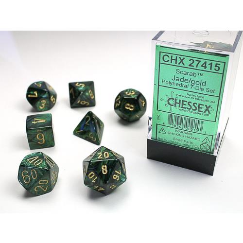Dice - Chessex - Polyhedral (7pc) - Scarab | Event Horizon Hobbies CA