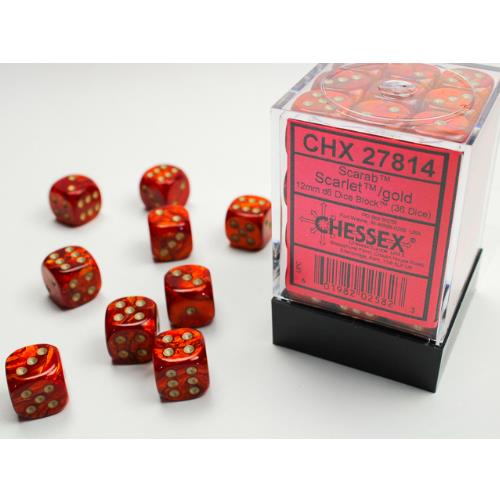 Dice - Chessex -12mm D6 (36pc) - Scarab
