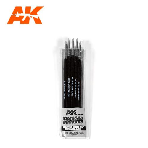 AK Interactive Silicone Brush Set - Medium Hard Tip