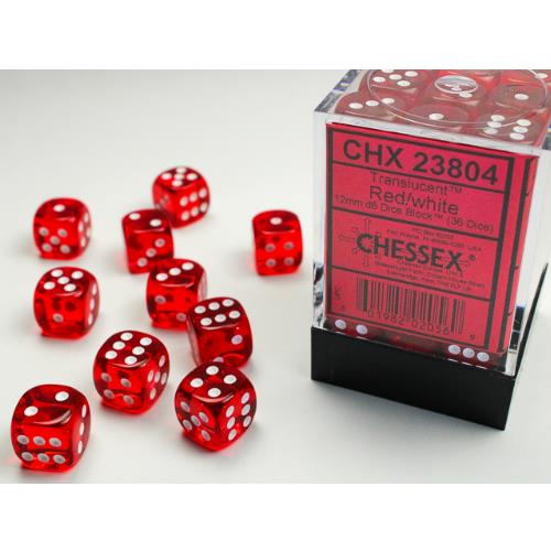 Dice - Chessex - 12mm D6 (36pc) - Translucent