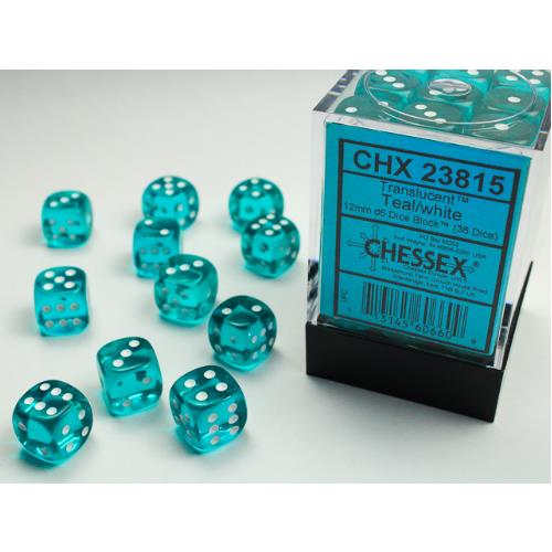 Dice - Chessex - 12mm D6 (36pc) - Translucent
