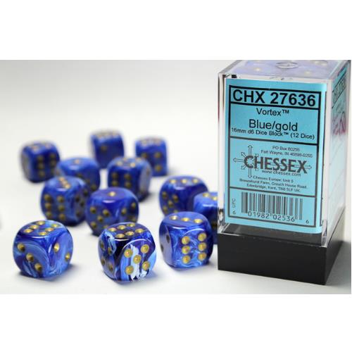Dice - Chessex - 16mm D6 (12pc) - Vortex