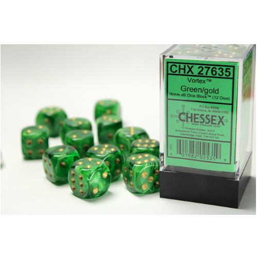 Dice - Chessex - 16mm D6 (12pc) - Vortex