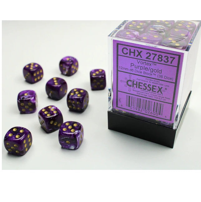 Dice - Chessex - 12mm D6 (36pc) - Vortex