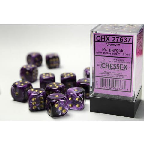 Dice - Chessex - 16mm D6 (12pc) - Vortex